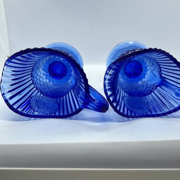 Avon Fostoria Blue Pitcher George Washington Mt. Vernon 1976 Vintage Beautiful - Picture 11 of 16